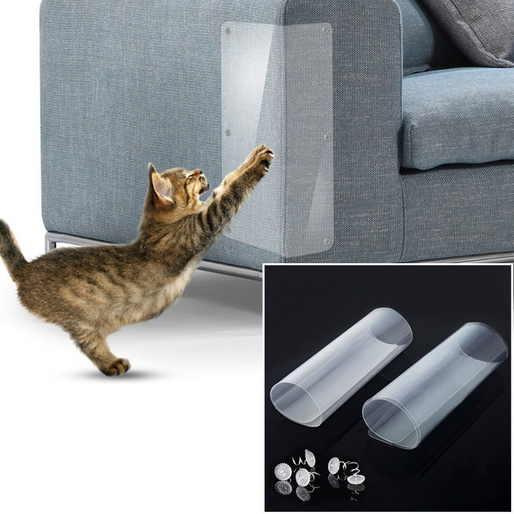 2 PCS Cat Scratch Protection PVC Sofa Anti-scratch Stickers , Size: 14x39cm, Size: 14x39cm