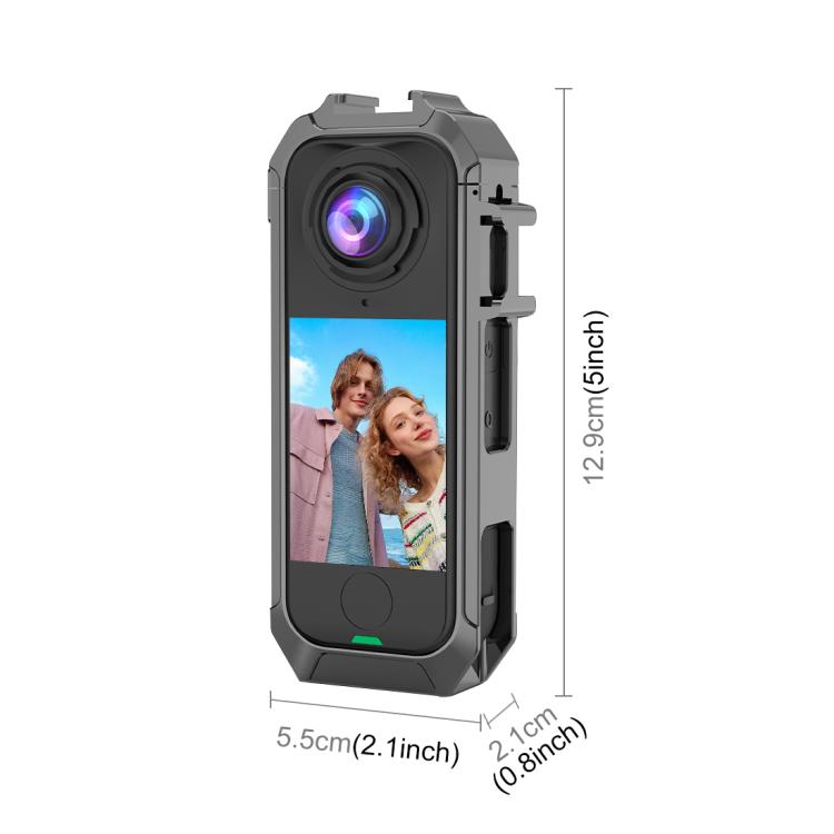 For Insta360 X4 Air PULUZ Metal Protective Cage Rig Housing Frame with Expand Cold Shoe Base, For Insta360 X4 Air