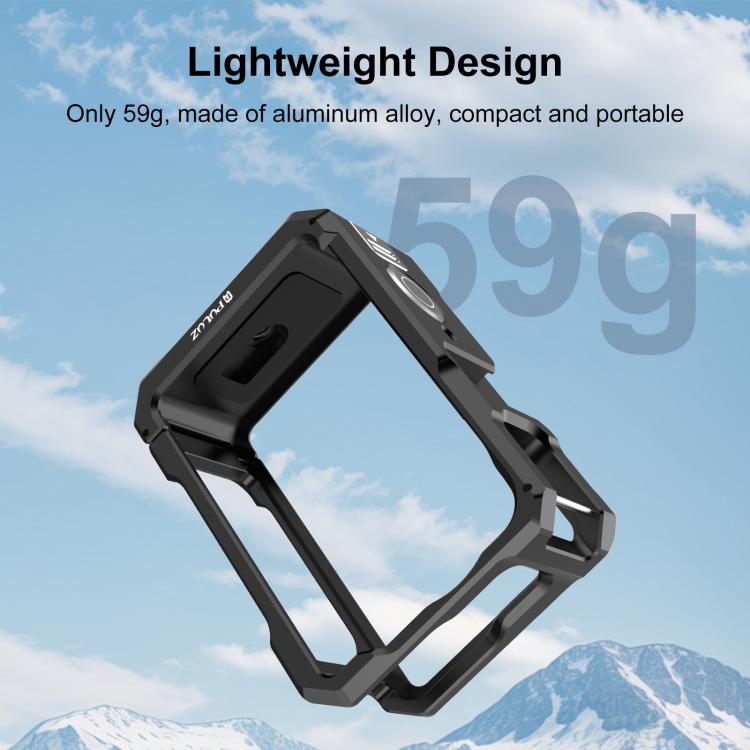 For DJI Osmo Action 6 PULUZ Metal Cage Frame with Cold Shoe, Metal Cage