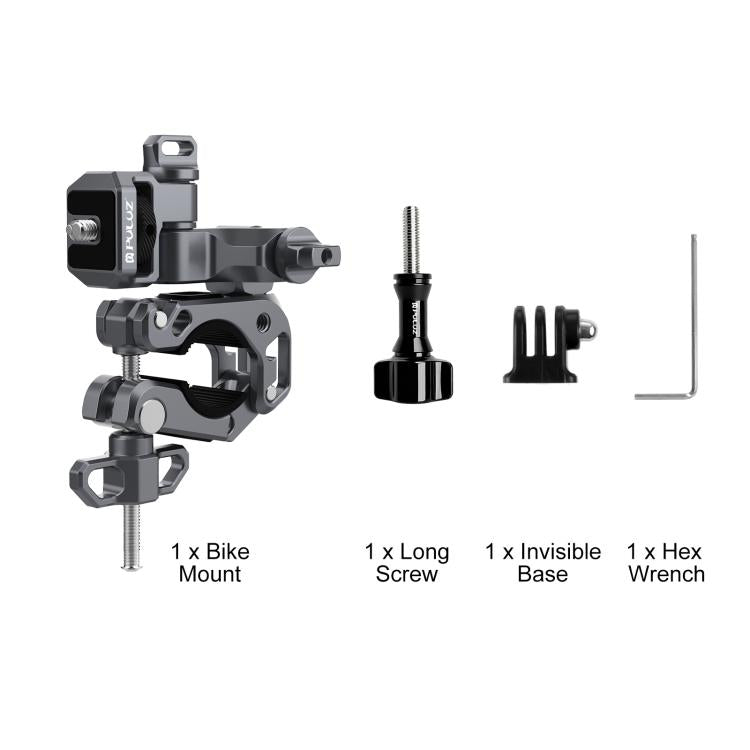 PULUZ Panoramic & Action Cameras Professional 3-Way Gimbal Motorcycles Bicycles Handlebar Aluminium Alloy Mount, Handlebar Aluminium Alloy Mount