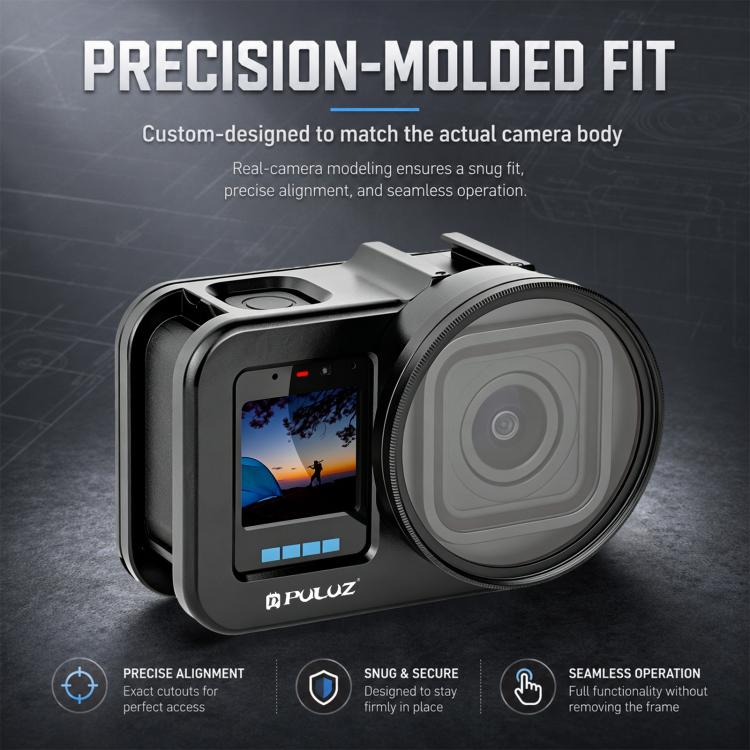 PULUZ Aluminum Alloy Protective Cage with 58mm UV Lens & Lens Cover for GoPro MISSION 1 / 1 PRO, Protective Cage