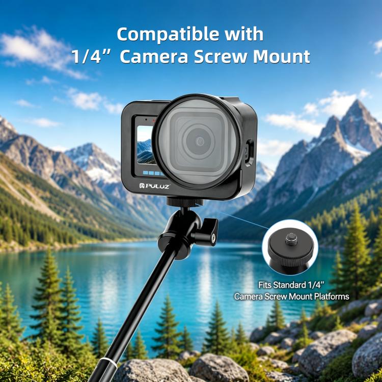 PULUZ Aluminum Alloy Protective Cage with 58mm UV Lens & Lens Cover for GoPro MISSION 1 / 1 PRO, Protective Cage