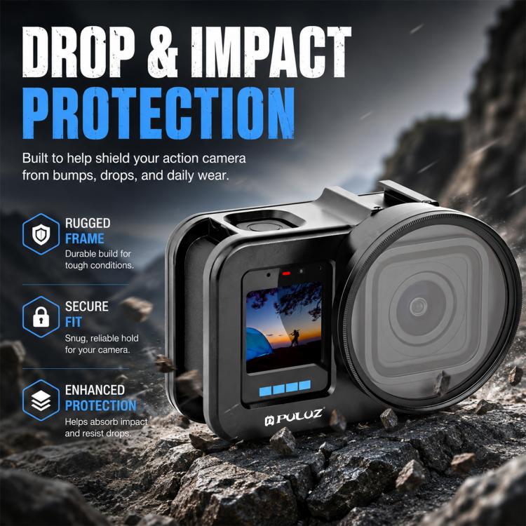 PULUZ Aluminum Alloy Protective Cage with 58mm UV Lens & Lens Cover for GoPro MISSION 1 / 1 PRO, Protective Cage