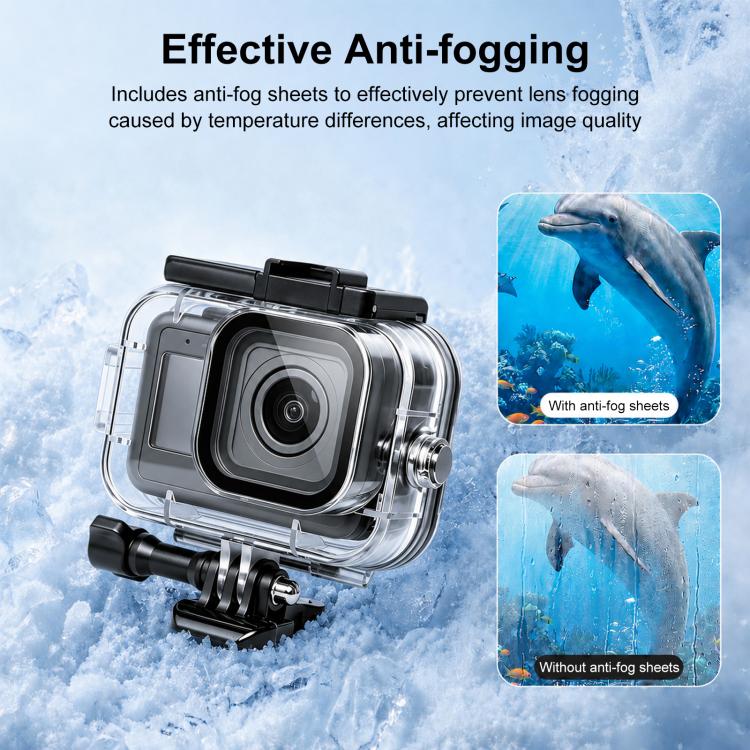 For GoPro MISSION 1 / 1 PRO PULUZ 60m Waterproof Housing Diving Protective Case with Anti-fog Sheets, For GoPro MISSION 1 / 1 PRO