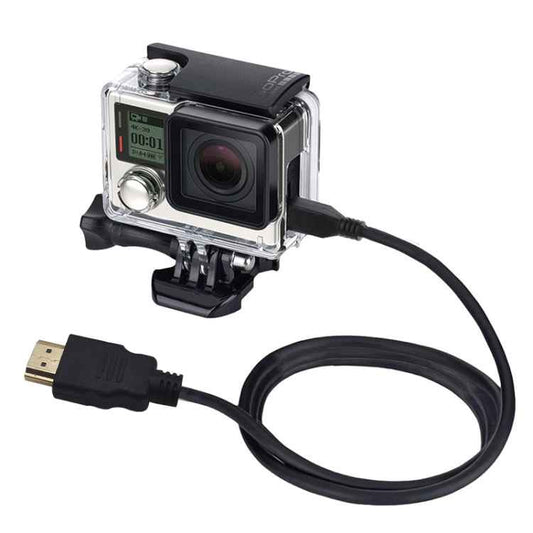 PULUZ Video 19 Pin HDMI to Micro HDMI Cable for GoPro Hero11 Black / HERO10 Black / HERO9 Black /8 Black /7 /6 /5 /4 /3+ /3, Sony, LG, Panasonic, Canon, Nikon, Smartphones and Cameras, Length: 1.5m