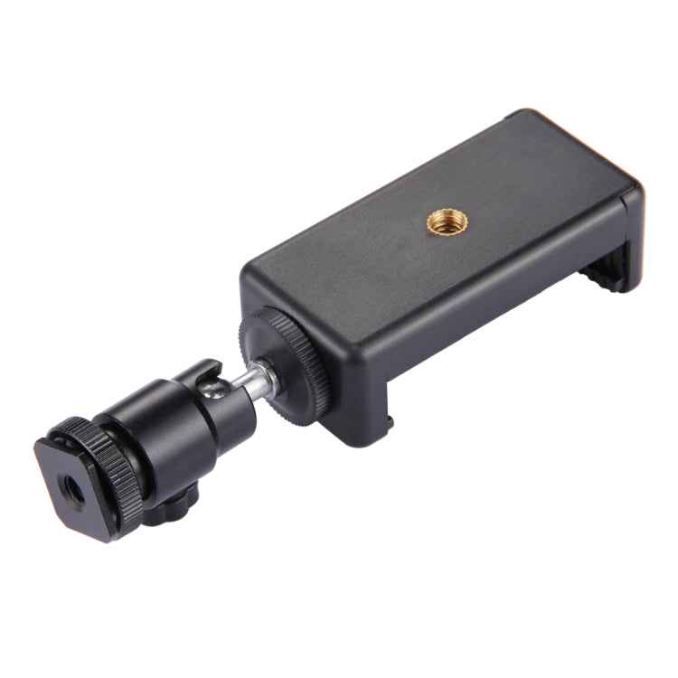 PULUZ 1/4 inch Hot Shoe Tripod Head +  Tripod Stand Clamp for iPhone, Samsung, Huawei, HTC, 5.5cm - 8cm Width Smartphones