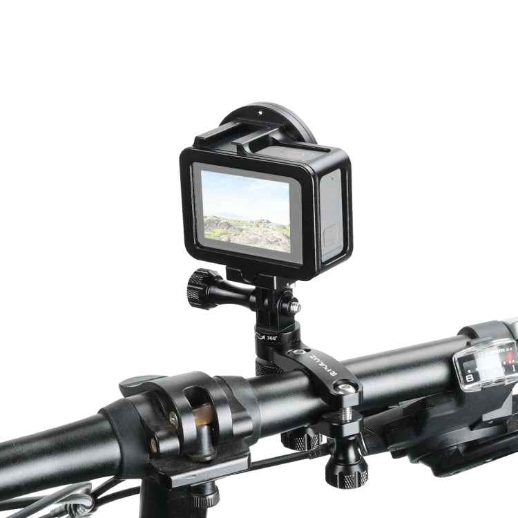 PULUZ 360 Degree Rotation Bike Aluminum Handlebar Adapter Mount with Screw for GoPro, Insta360, DJI and Other Action Cameras