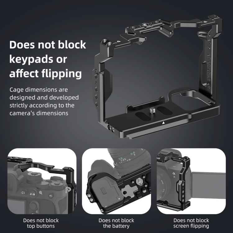 PULUZ Metal Camera Cage Stabilizer Rig for Sony A7 IV / ILCE-7M4 / A7M4 / A7M3 / A7R3 / A7R III / A7R5