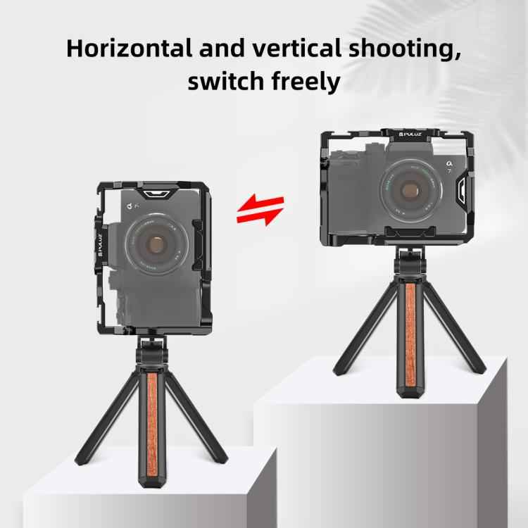 PULUZ Metal Camera Cage Stabilizer Rig for Sony A7 IV / ILCE-7M4 / A7M4 / A7M3 / A7R3 / A7R III / A7R5