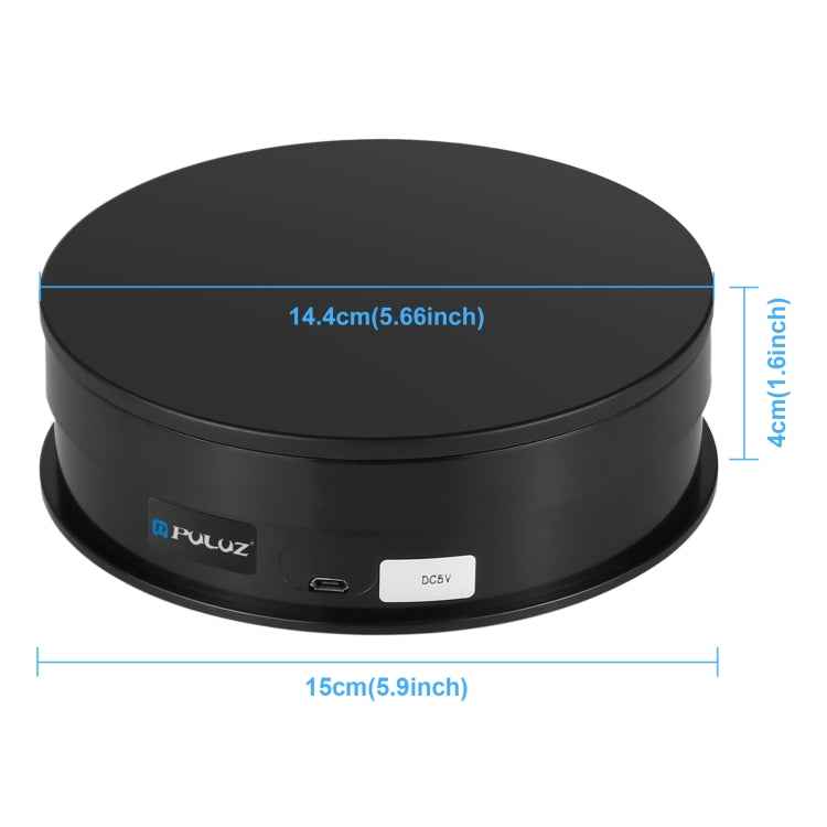 PULUZ 15cm Adjusting Speed Rotating Turntable Display Stand, Load: 3kg