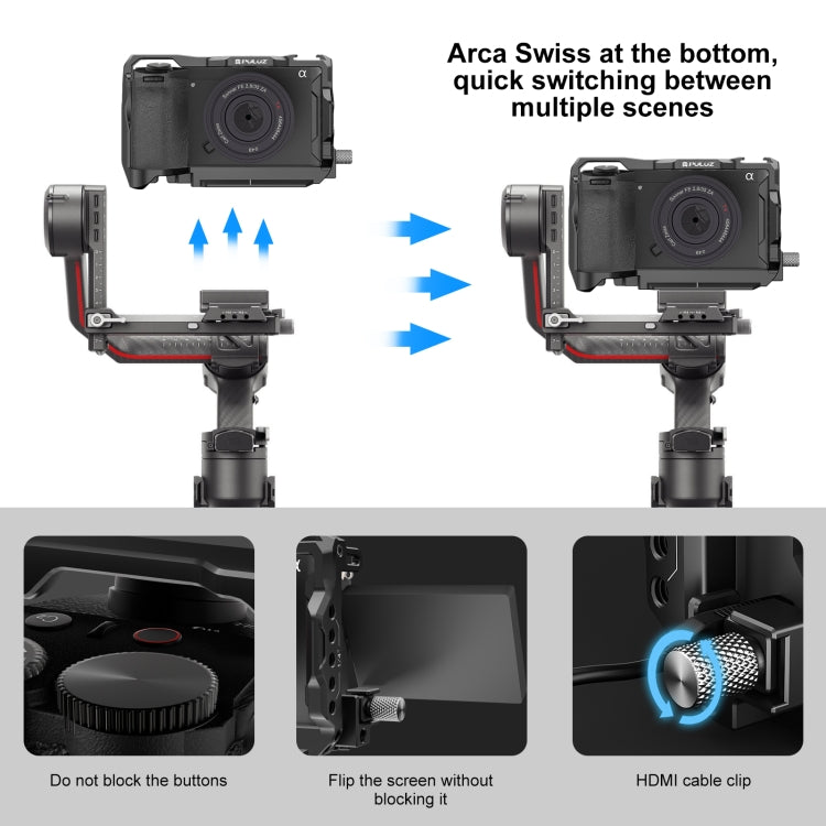 For Sony A6700 PULUZ Metal Camera Cage Stabilizer Rig, For Sony A6700