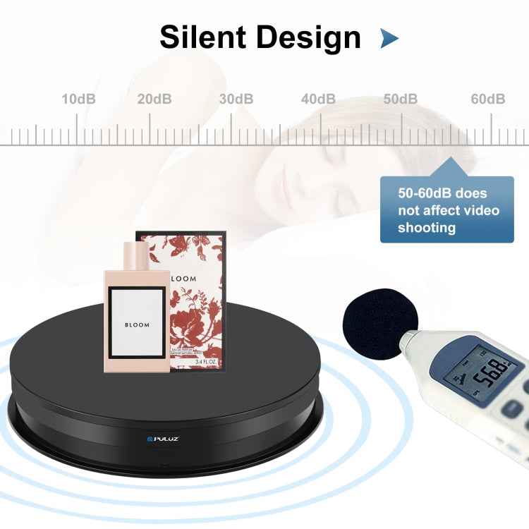 PULUZ 30cm Adjusting Speed Rotating Turntable Display Stand, Load 10-15kg, US Plug