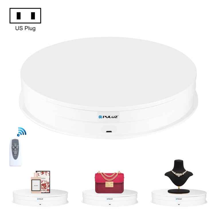 PULUZ 30cm Adjusting Speed Rotating Turntable Display Stand, Load 10-15kg, US Plug