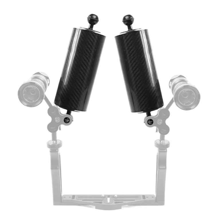 PULUZ 10.82 inch 27.5cm Length 80mm Diameter Dual Balls Carbon Fiber Floating Arm, Ball Diameter: 25mm, Buoyancy: 800g