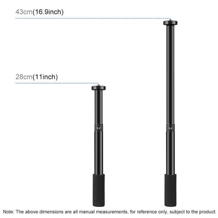 PULUZ Handheld Adjustable Aluminum Alloy Tripod Mount Monopod Extension Central Shaft Rod