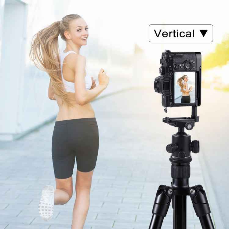 PULUZ 1/4 inch Vertical Shoot Quick Release L Plate Bracket Base Holder for Sony A9 (ILCE-9) / A7 III/ A7R III