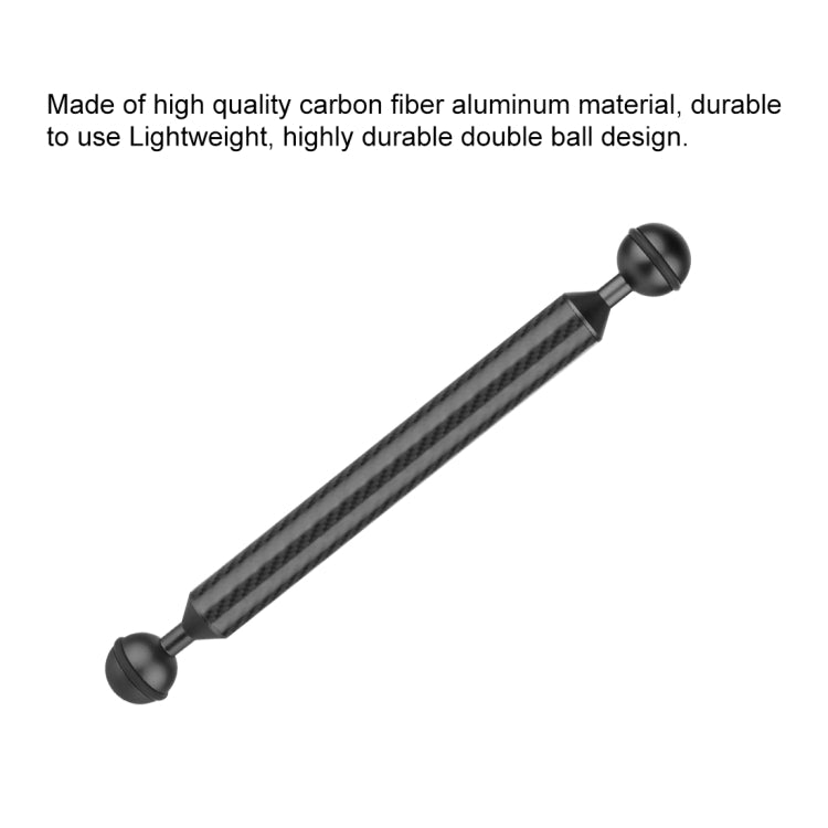 PULUZ 9 inch 23cm Length 20.8mm Diameter Dual Balls Carbon Fiber Floating Arm, Ball Diameter: 25mm