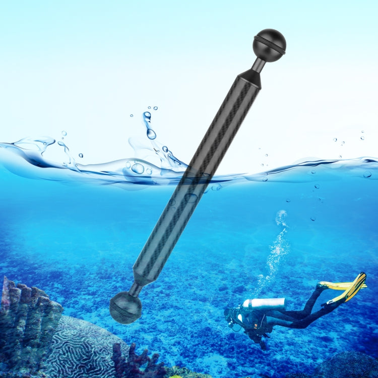 PULUZ 9 inch 23cm Length 20.8mm Diameter Dual Balls Carbon Fiber Floating Arm, Ball Diameter: 25mm