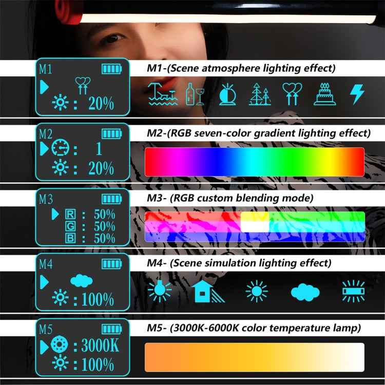 PULUZ RGB 114 LEDs Waterproof Photography Handheld Light Stick with Remote Control