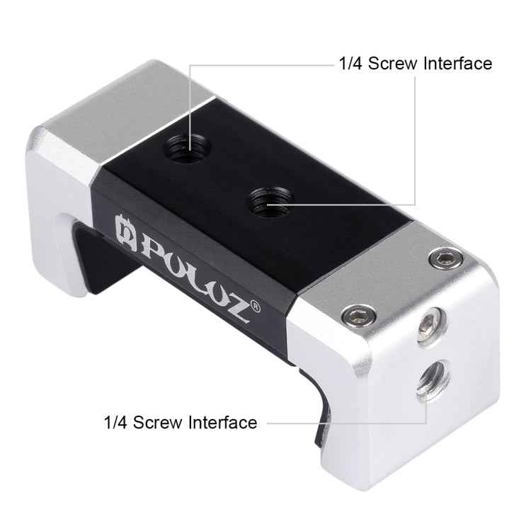 PULUZ Universal Phone Aluminum Alloy Clamp Holder Bracket with Cold Shoe For iPhone, Galaxy, Huawei, Xiaomi, Sony, HTC, Google and other Smartphones