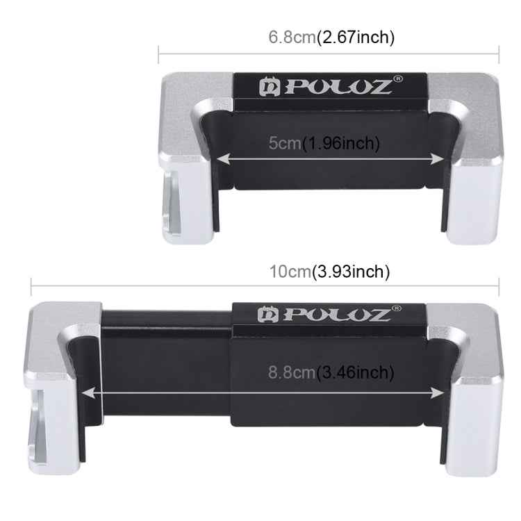 PULUZ Universal Phone Aluminum Alloy Clamp Holder Bracket with Cold Shoe For iPhone, Galaxy, Huawei, Xiaomi, Sony, HTC, Google and other Smartphones
