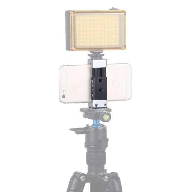 PULUZ Universal Phone Aluminum Alloy Clamp Holder Bracket with Cold Shoe For iPhone, Galaxy, Huawei, Xiaomi, Sony, HTC, Google and other Smartphones