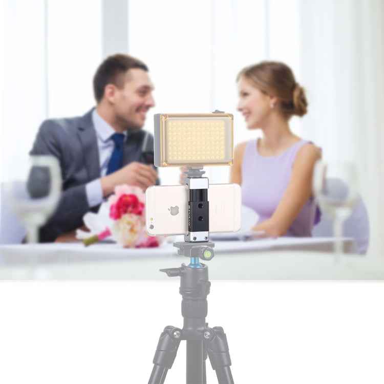 PULUZ Universal Phone Aluminum Alloy Clamp Holder Bracket with Cold Shoe For iPhone, Galaxy, Huawei, Xiaomi, Sony, HTC, Google and other Smartphones