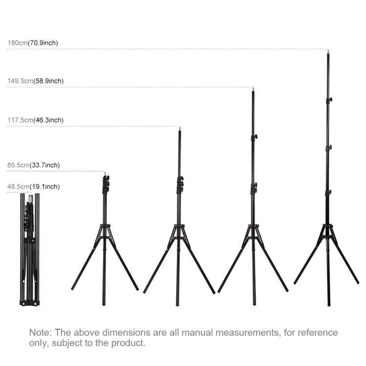 PULUZ Reverse Foldable 4 Sections 1.8m Height Tripod Mount Holder for Vlogging Video Light Live Broadcast Kits, 2m