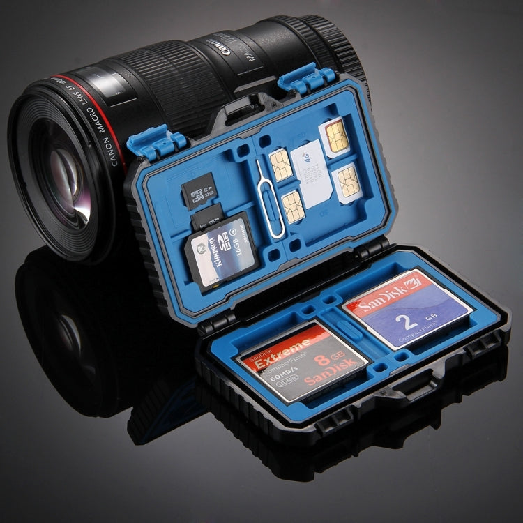 PULUZ 27 in 1 Memory Card Case for 4CF + 8SD + 9TF + 1Card PIN + 1Standard SIM + 2Micro-SIM + 2Nano-SIM, 27 in 1