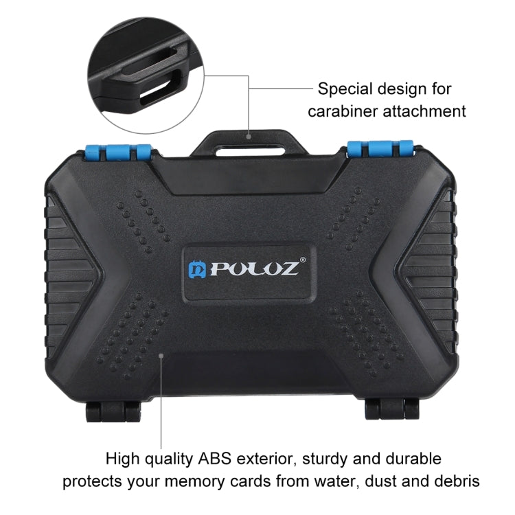 PULUZ 27 in 1 Memory Card Case for 4CF + 8SD + 9TF + 1Card PIN + 1Standard SIM + 2Micro-SIM + 2Nano-SIM, 27 in 1