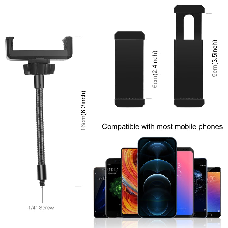 PULUZ Flexible Clip Mount Holder with Clamping Base, Clip Mount (Black)
