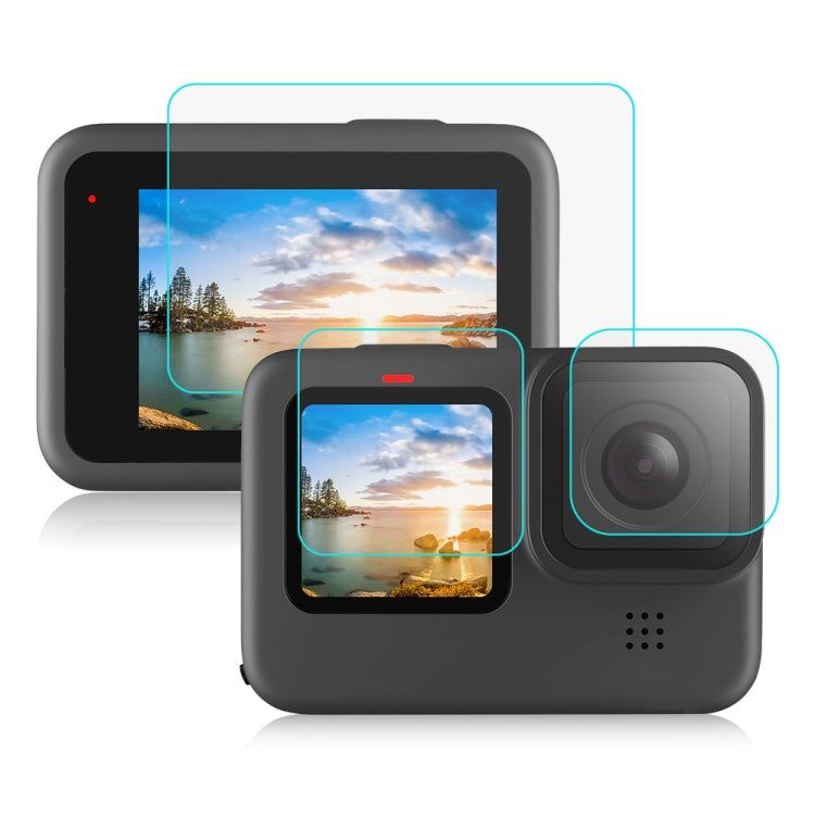 PULUZ for GoPro HERO12 Black /11 Black /10 Black /9 Black Lens + LCD Display 9H 2.5D Tempered Glass Film