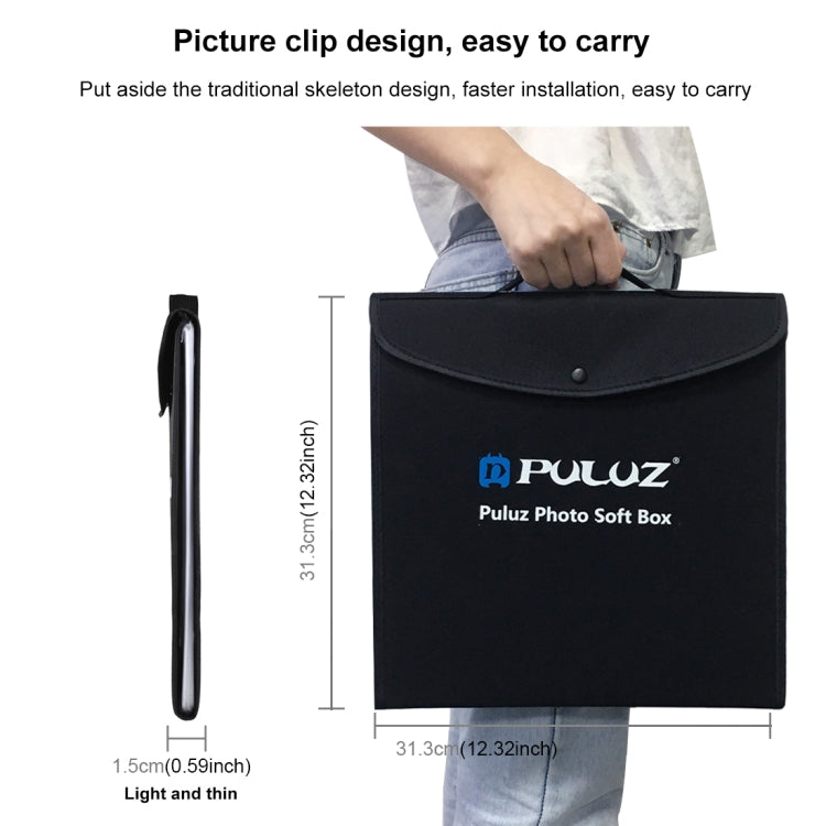PULUZ 30cm Folding Portable Ring Light Photo Lighting Studio Shooting Tent Box Kit with 6 Colors Backdrops (Black, White, Yellow, Red, Green, Blue), Unfold Size: 31cm x 31cm x 32cm