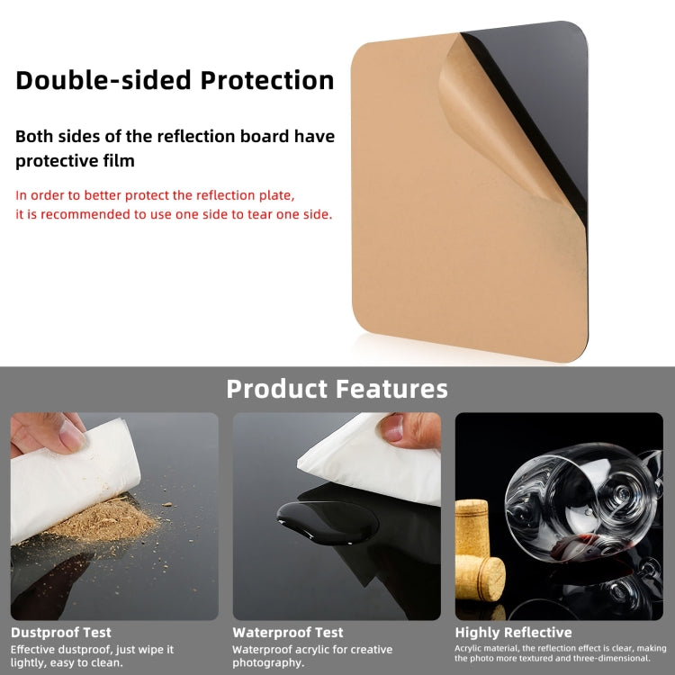 PULUZ 20cm Photography Acrylic Reflective Display Table Background Board
