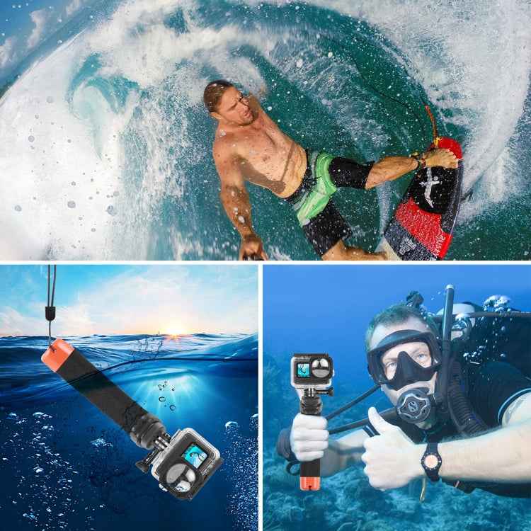 PULUZ Floating Foam Hand Grip Buoyancy Rods with Strap & Quick-release Base for GoPro, Insta360, DJI and Other Action Cameras