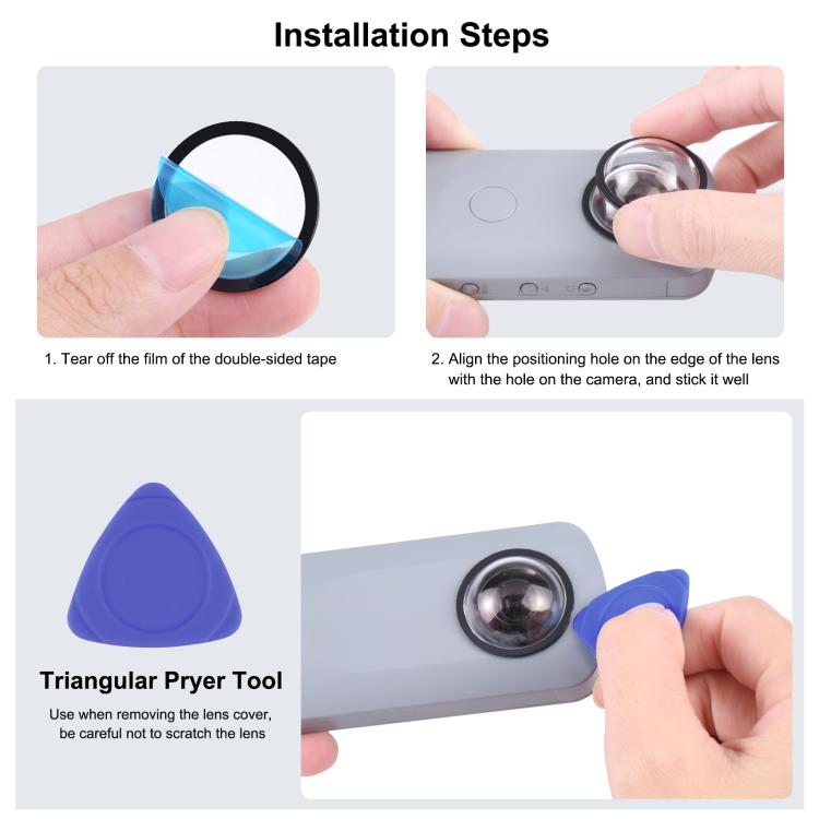 PULUZ Lens Guard PC Protective Cover Kits for Ricoh Theta SC2 / S / V