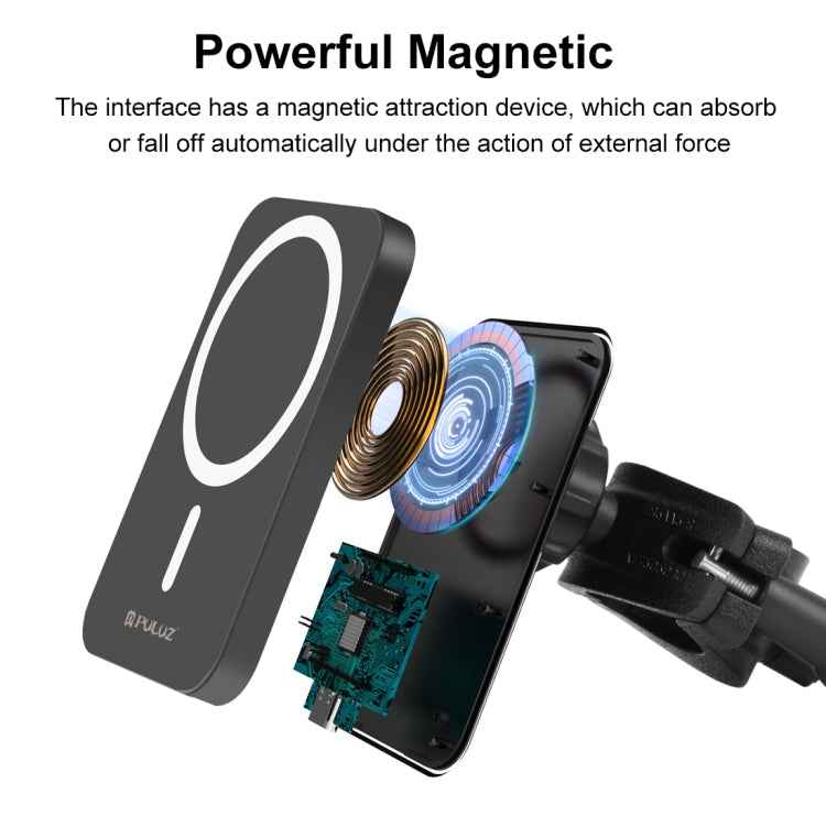 PULUZ 15W Magnetic Qi Wireless Charger Vlogging Phone Clamp Holder