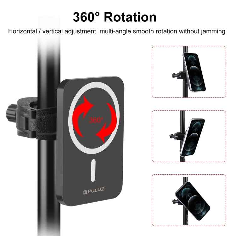 PULUZ 15W Magnetic Qi Wireless Charger Vlogging Phone Clamp Holder