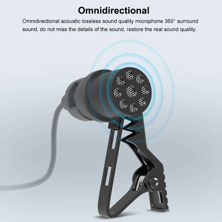 PULUZ USB Clip-on Wired Lapel Mic Recording Microphone Lavalier Silent Condenser Microphone, 1.2m USB