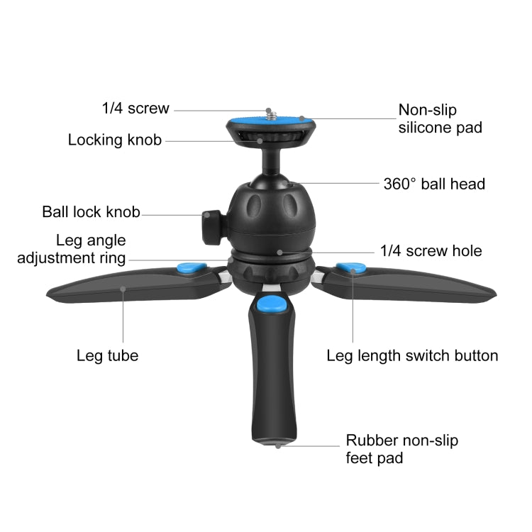 PULUZ Mini VLOG Live Stabilizer Stand Tripod with Phone Clamp for Smartphones, Mini VLOG Live Stabilizer(Blue), Mini VLOG Live Stabilizer(Red)