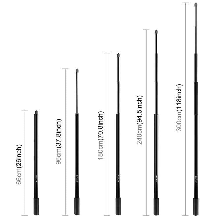 PULUZ 3m Metal Selfie Stick Monopod for Insta360 One RS / X2 / X3