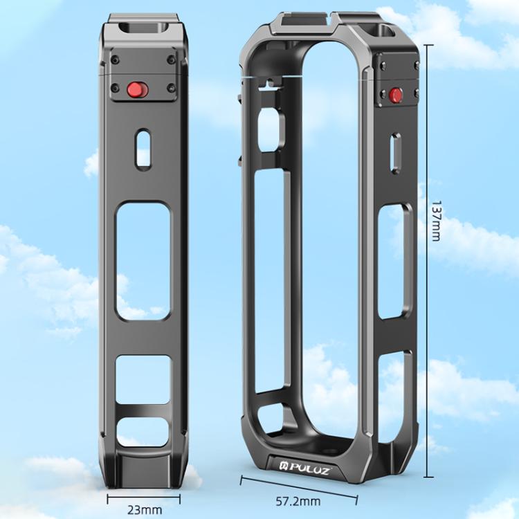 For Insta360 X4 PULUZ Aluminum Alloy Protective Cage Rig Expand Cold Shoe Housing Frame, For Insta360 X5