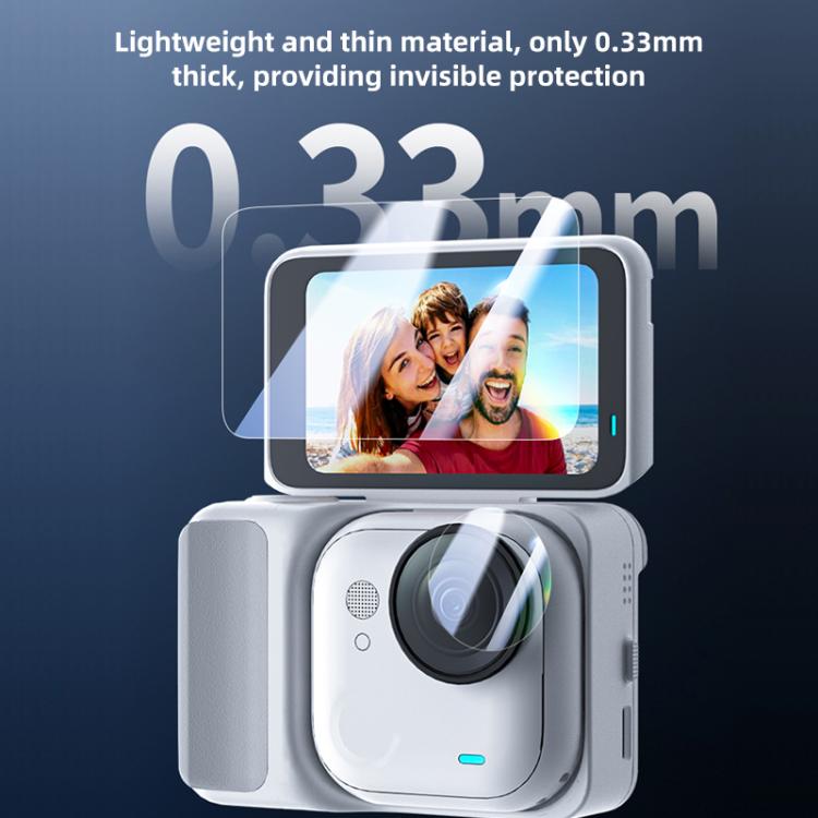 For Insta360 GO Ultra PULUZ 2 in 1 Screen + Lens Tempered Glass Film, For Insta360 GO Ultra