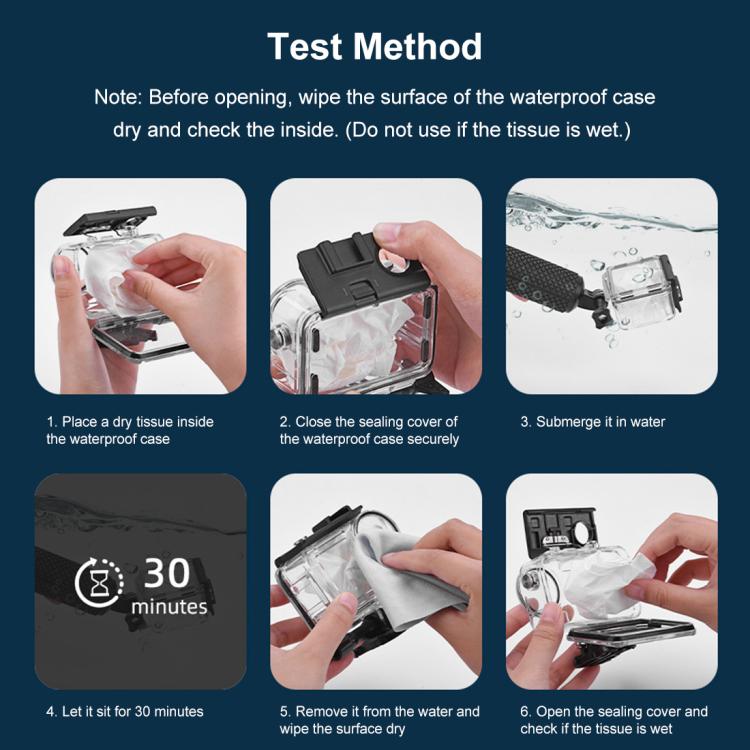 For DJI Osmo Action 5 Pro / 3 / 4 PULUZ 60m Underwater Waterproof Housing Diving Case with Cold Shoe & Buckle Basic Mount & Screw