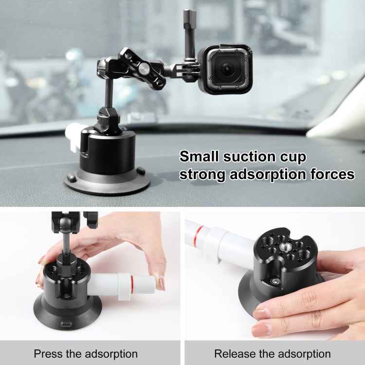 PULUZ 3 inch Car Single Pump Suction Cup Aluminum Alloy Mount