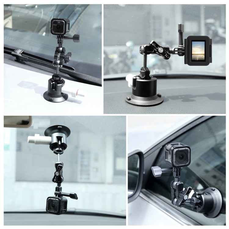 PULUZ 3 inch Car Single Pump Suction Cup Aluminum Alloy Mount