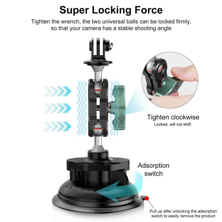 PULUZ Magic Arm Stronge Suction Cup Aluminum Alloy Mount