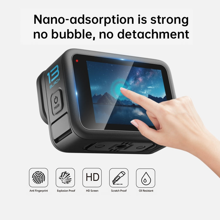 For GoPro HERO13 Black PULUZ 3 in 1 Lens and Front Back Screen 9H 2.5D Tempered Glass Film, For GoPro HERO13 Black