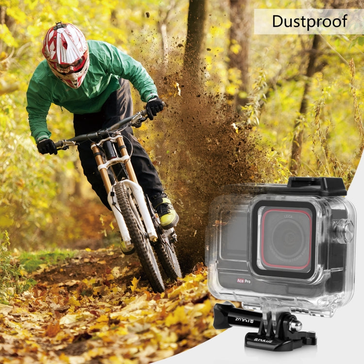 For Insta360 Ace Pro PULUZ 60m Underwater Waterproof Housing Case with Base Adapter & Screw, For Insta360 Ace Pro Underwater Case