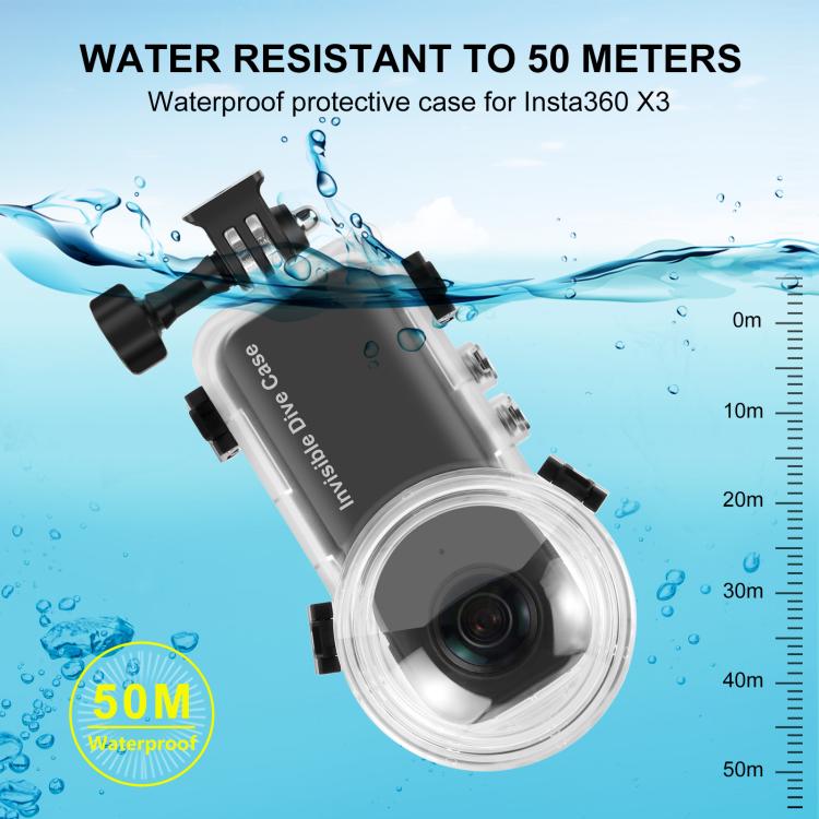 For Insta360 X4 PULUZ 50m Waterproof Sealed Diving Case, For Insta360 X4